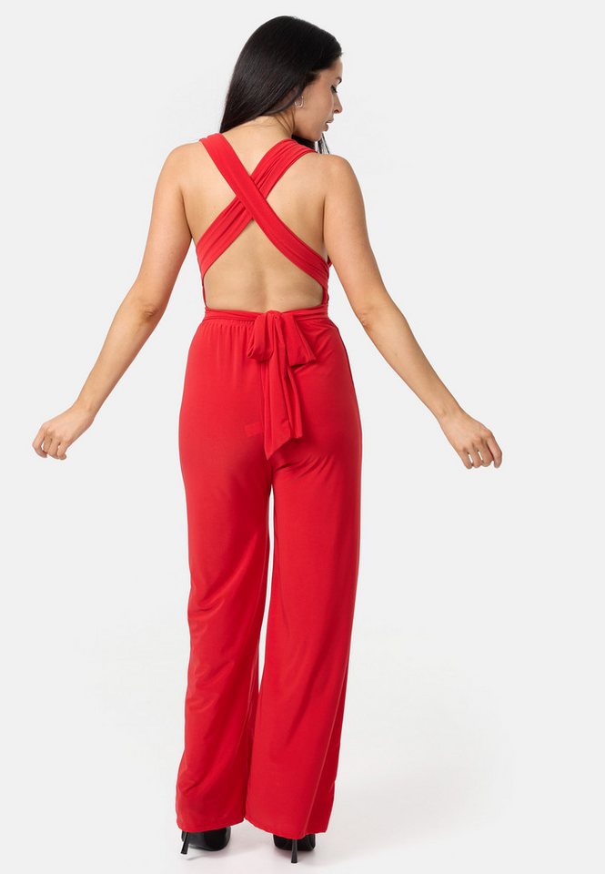 Worldclassca Jumpsuit Worldclassca Jumpsuit Backless Overall Gürtel Ärmellos UNI LEO Print Casual - Clubwear - Eleganter Jumpsuit – Bild 3 von 3