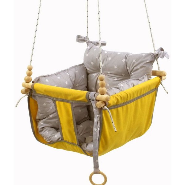 Jungengel Babyschaukelsitz Indoor Hängeschaukel Hängesitz Babystuhl Babyschaukel Sitzschaukel (Einzelschaukel), 60kg Traglast, Sichere Babyhängeschaukel, Weiche
