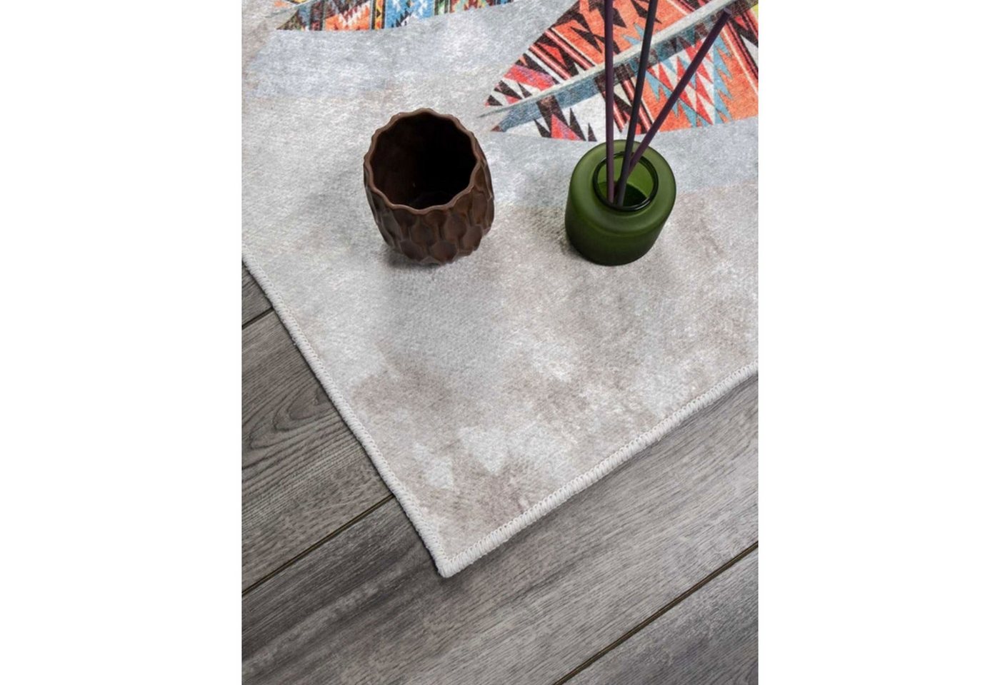 Jungengel Designteppich Modern Multi Feder Wohnzimmer Teppich Läufer Flach Teppichläufer, Rechteckig, Höhe: 8 mm, Waschbar 30°C, 8x Größen, Flache Oberfläche, S – Bild 5 von 5