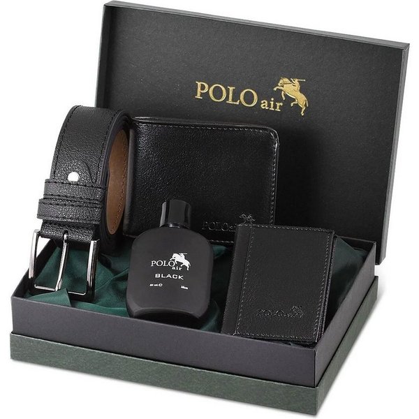 Jungengel Herrendiener Luxus Leder Geschenk Set 5-Teilig Gürtel, Parfüm, Geldbörse Herren, (Set, 4 St., All in One), Luxuriöses 4-teiliges Herren-Set, Ideales G
