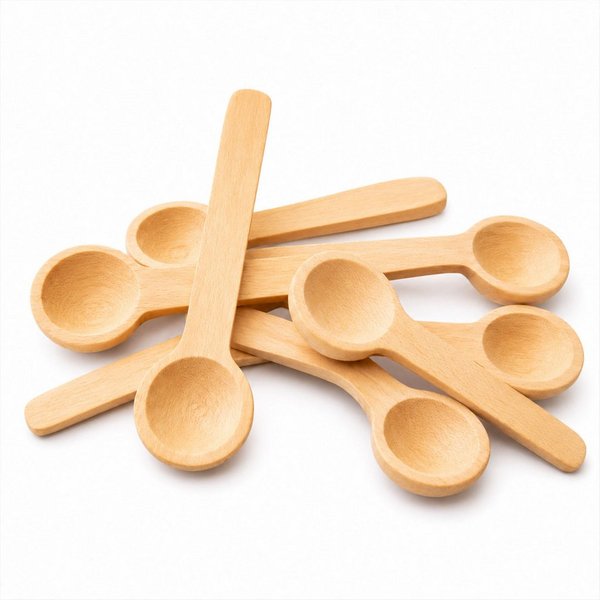 Jungengel Messlöffel 6er Mini Gewürzlöffel aus Holz Holzlöffel Portionierlöffel, 100% Holz, (6-teilig, 6-St., 6 Mini-Gewürzlöffel aus Holz), 7,5 cm Länge, 2,5 c