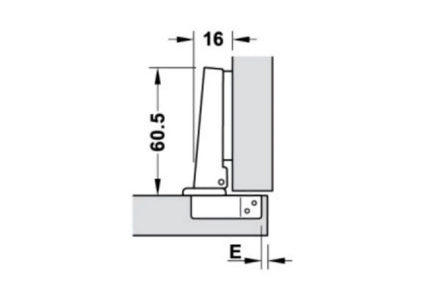 Jungengel Schrankeinsatz 2er Set Möbelscharnier Topfscharnier Schrankscharnier für Küchenmöbel (Set, 2 St), stabile Metallkonstruktion, für Schranktüren und Möb – Bild 2 von 5