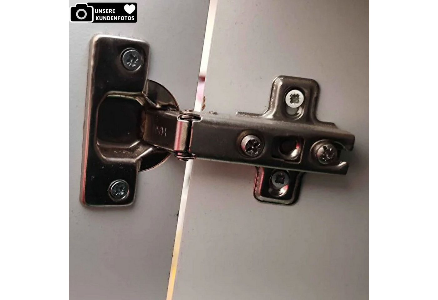Jungengel Schrankeinsatz 2er Set Möbelscharnier Topfscharnier Schrankscharnier für Küchenmöbel (Set, 2 St), stabile Metallkonstruktion, für Schranktüren und Möb – Bild 4 von 5