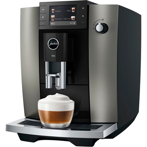 JURA Kaffeevollautomat 15828 E6 (ED), Dark Inox, 17 Spezialitäten, Hot&Light Brew, Energiesparmodus