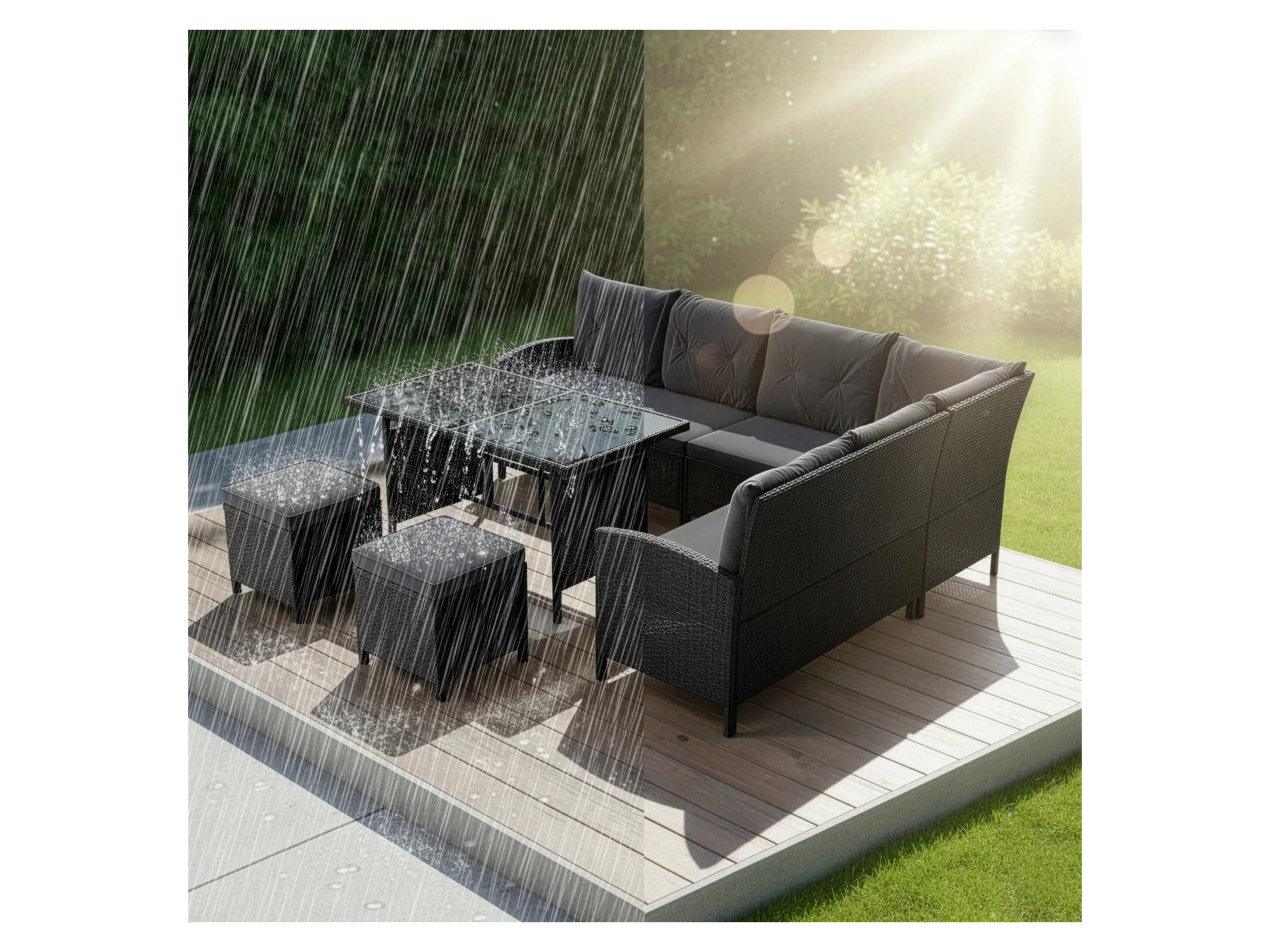 JUSKYS Gartenlounge Manacor (Dunkelgrau) – Bild 3 von 4