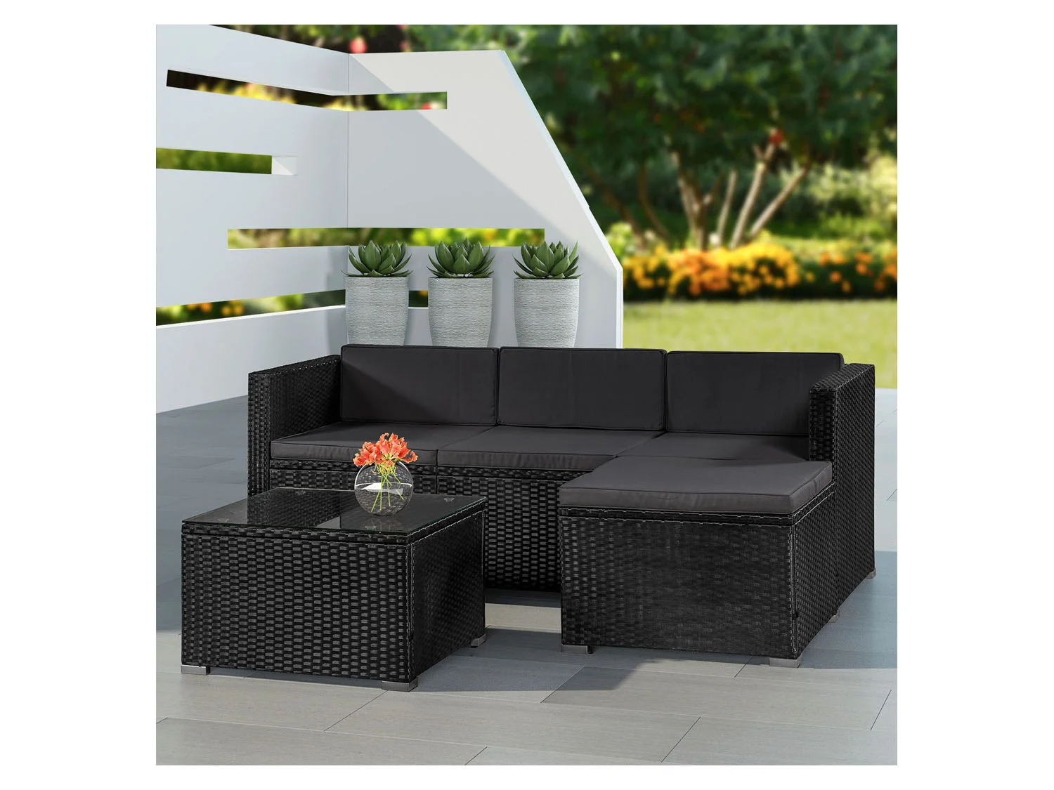 JUSKYS Gartenlounge Punta Cana (Dunkelgrau, M) – Bild 3 von 4