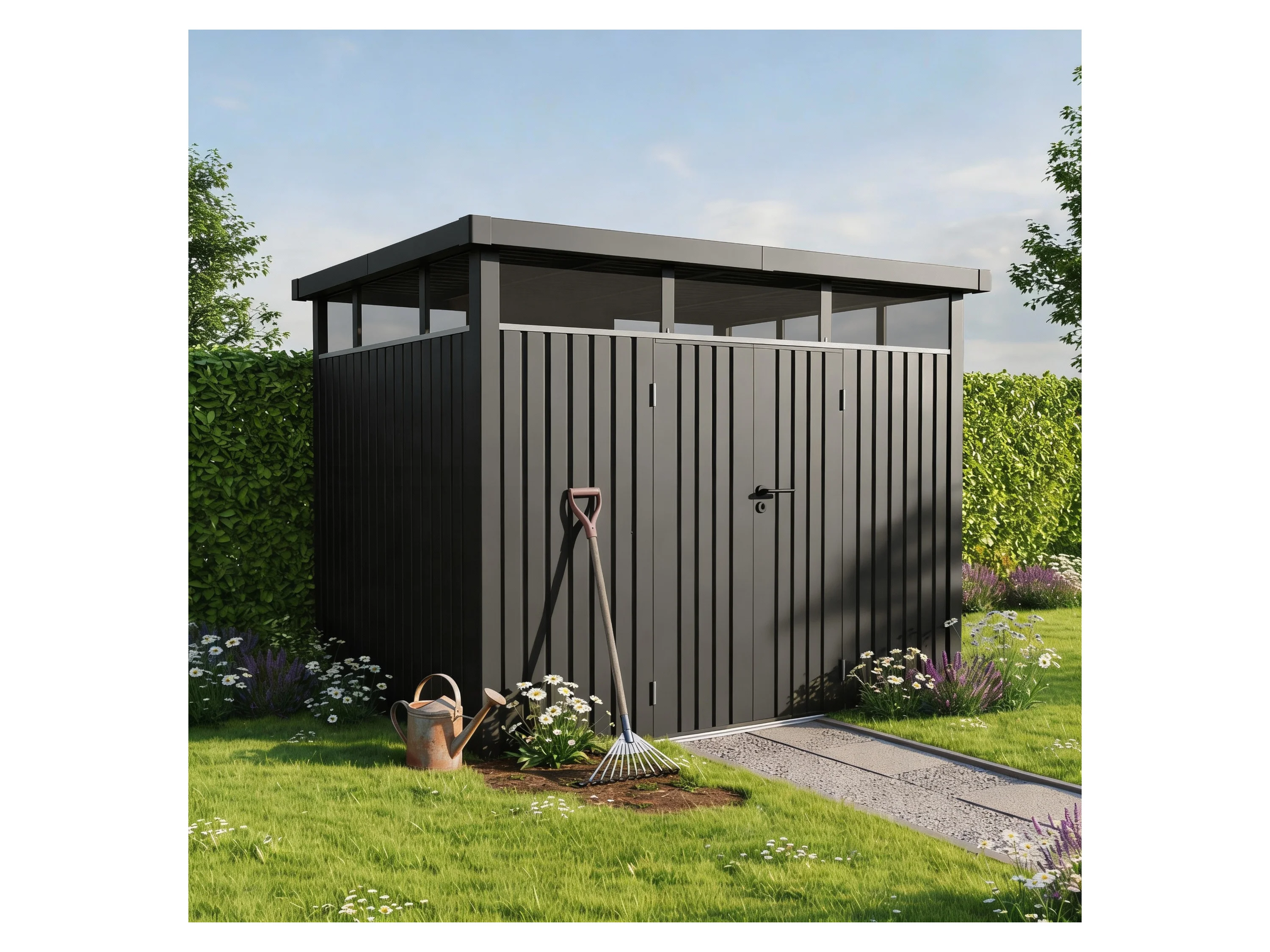 JUSKYS Gerätehaus »Luzern«, aus Metall (L 7,8 m², Anthrazit) – Bild 3 von 4