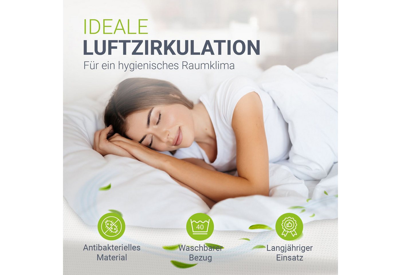 Kaltschaummatratze, Juskys, 16 cm hoch, Gute Luftzirkulation, optimaler Schlafkomfort, leicht und wendig – Bild 5 von 5