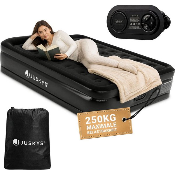 Juskys Luftmatratze Sapri, Doppel-Luftbett, selbstaufblasend, wasserdicht, inkl. Pumpe, Tasche