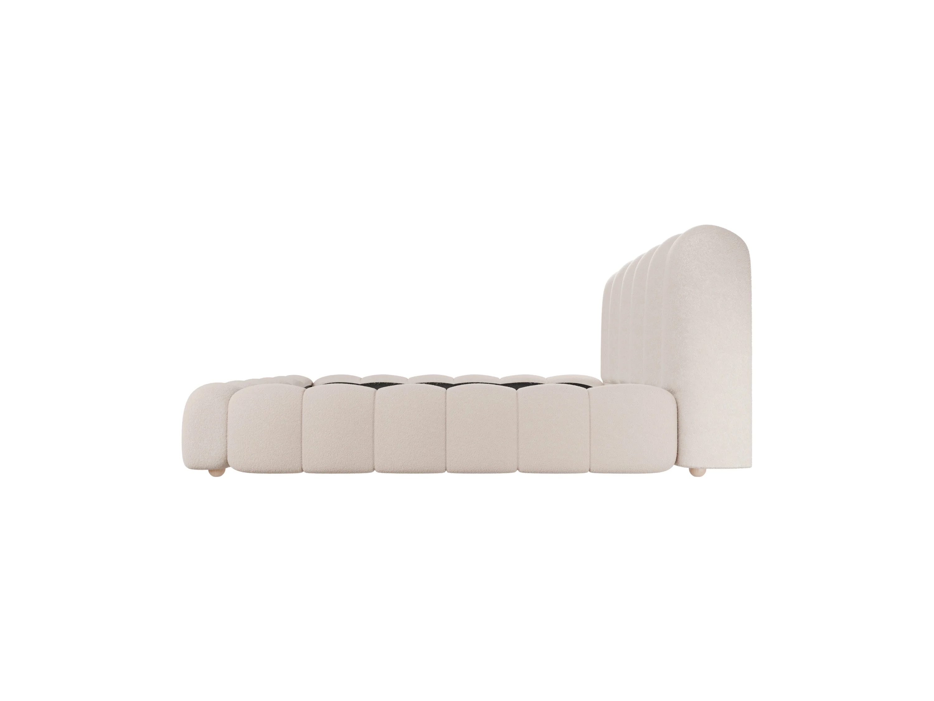 Juskys Polsterbett Catania, Gepolstertes Kopfteil, Bubble Design, Bouclé Stoff – Bild 4 von 4