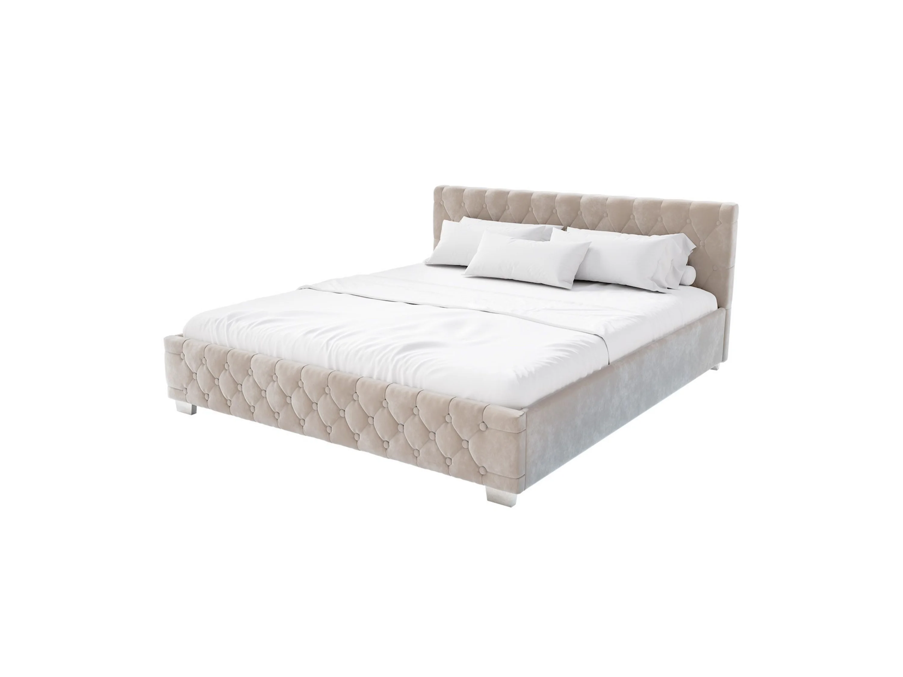 Juskys Polsterbett Nizza, Stauraum, LED Licht, Chesterfield Steppung, Samtbezug – Bild 2 von 4