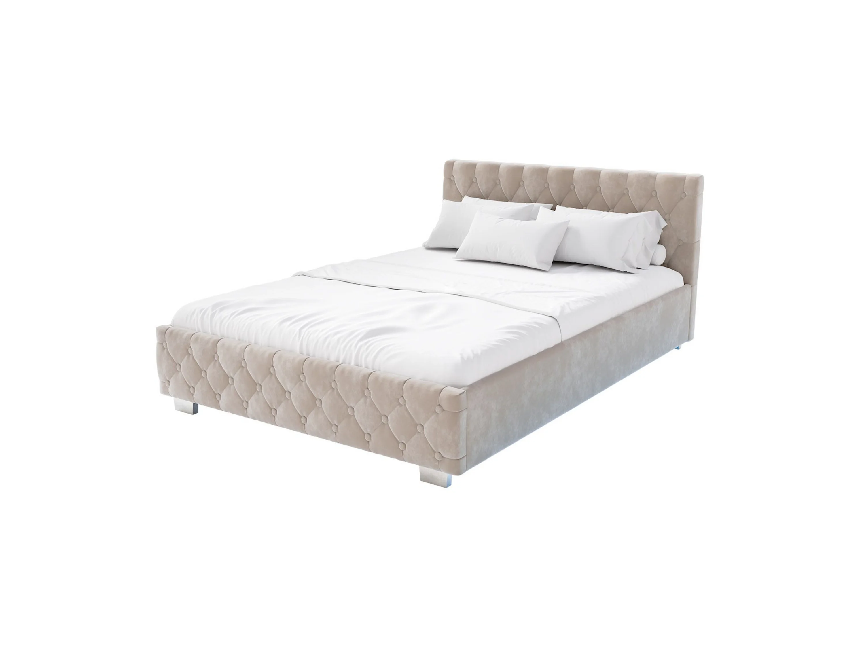 Juskys Polsterbett Nizza, Stauraum, LED Licht, Chesterfield Steppung, Samtbezug – Bild 2 von 4