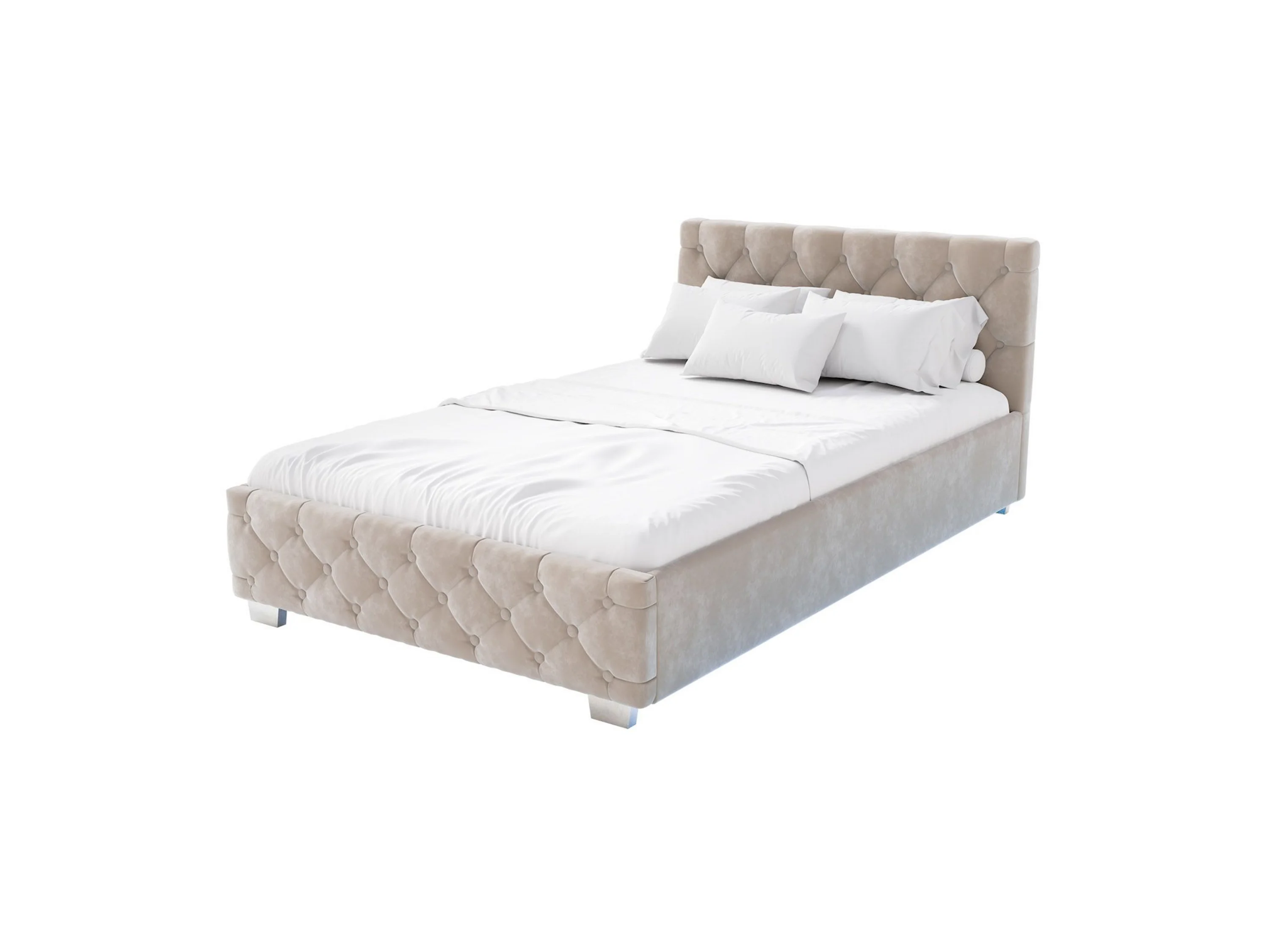 Juskys Polsterbett Nizza, Stauraum, LED Licht, Chesterfield Steppung, Samtbezug – Bild 2 von 4