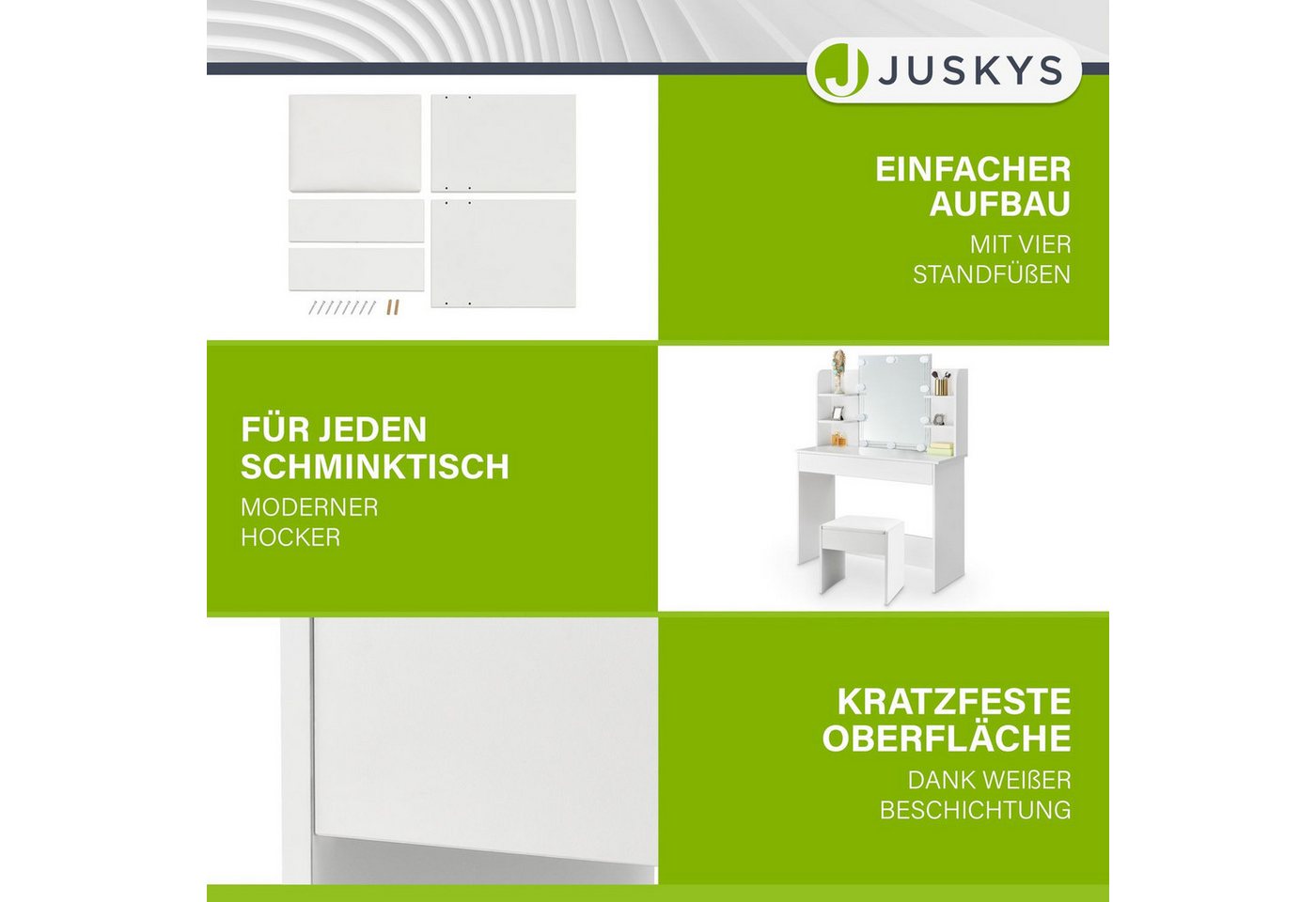 Juskys Sitzhocker Melly, 30x40x43 cm, hoher Sitzkomfort, beschichtet und kratzfeste Oberfläche – Bild 4 von 5