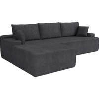 JUSKYS Sofa Coredo (Ottomane links, Cord dunkelgrau)