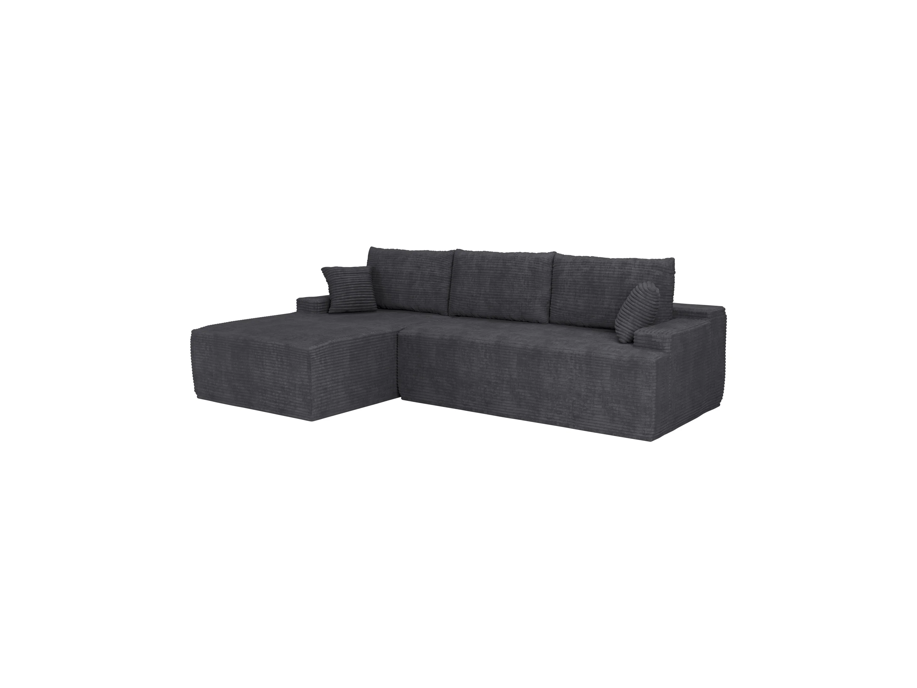 JUSKYS Sofa Coredo (Ottomane links, Cord dunkelgrau) – Bild 3 von 4