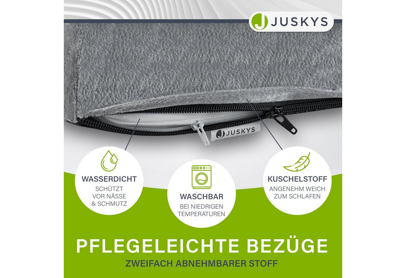 Juskys Tierbett Sheena, Stoff, Flanell (100 % Polyester), orthopädisch, waschbar und rutschfest, gepolsterter Rand – Bild 5 von 5