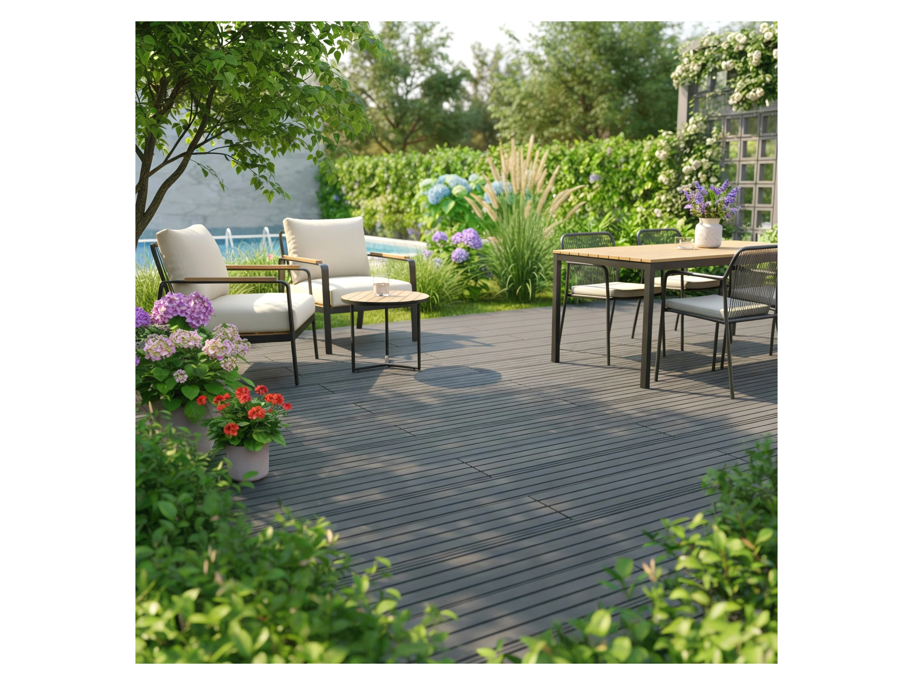 JUSKYS WPC Terrassendielen, mit Clipsystem (6 m², Grau) – Bild 4 von 4