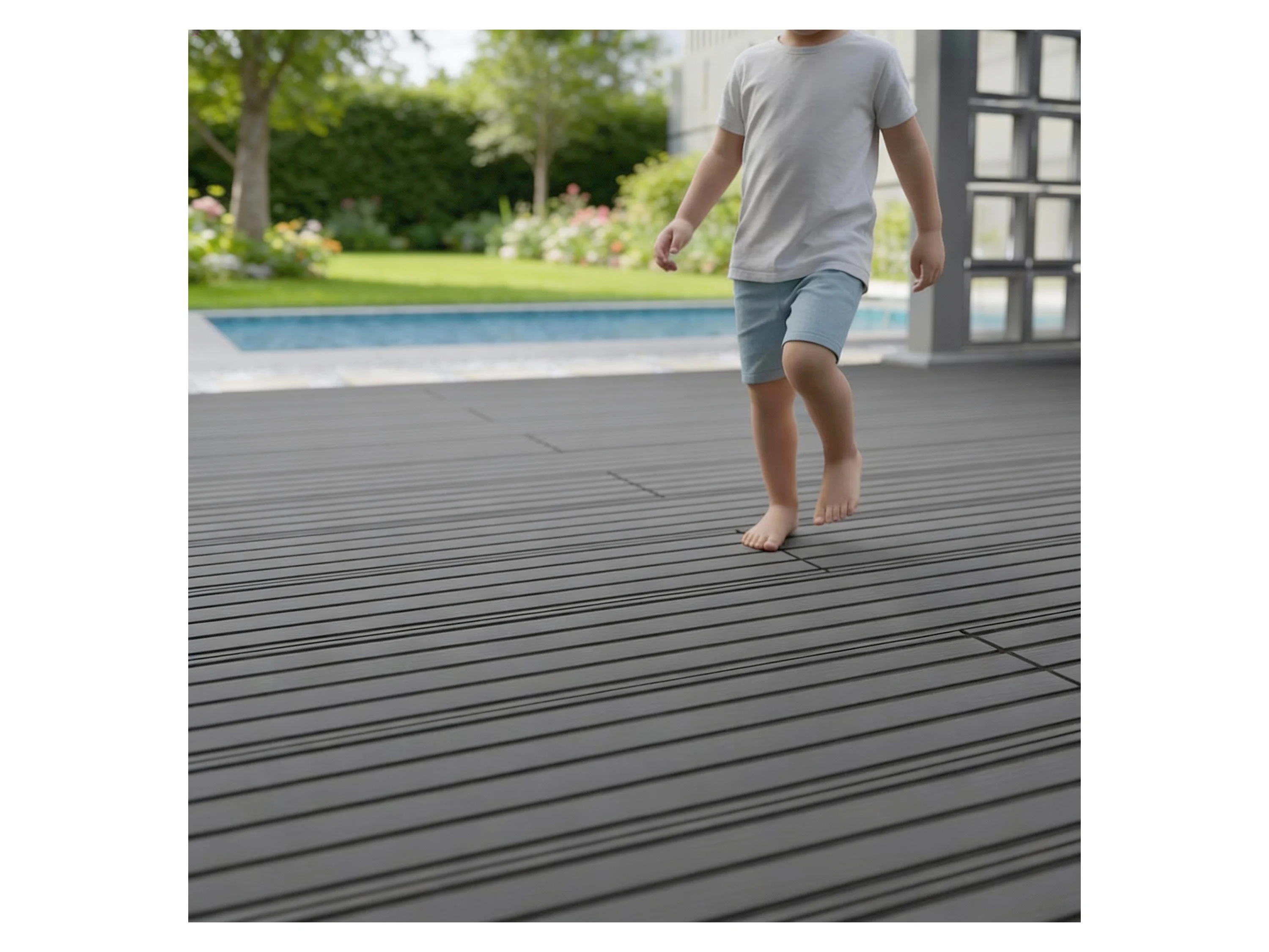 JUSKYS WPC Terrassendielen, mit Clipsystem (2 m², Grau) – Bild 3 von 4
