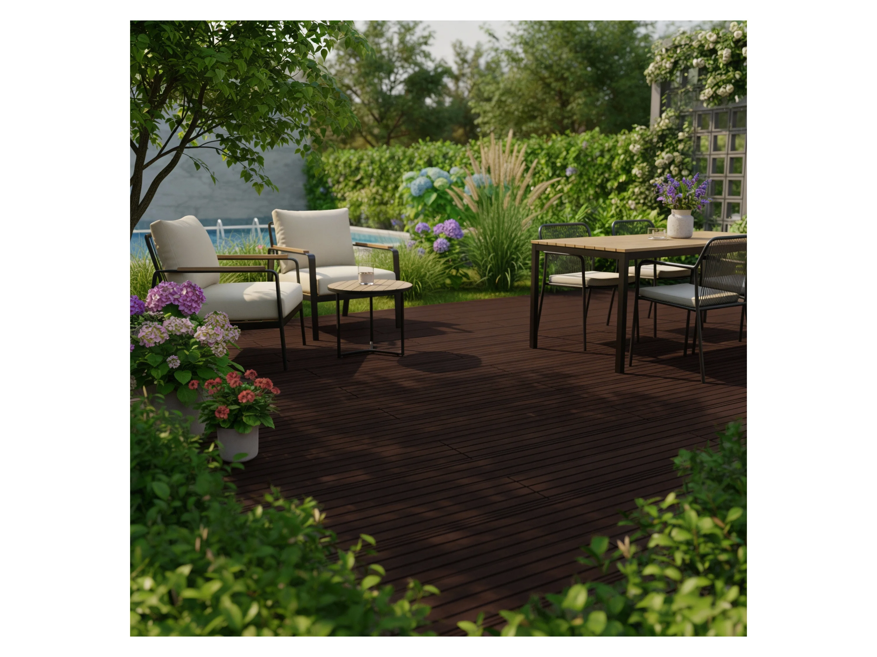 JUSKYS WPC Terrassendielen, mit Clipsystem (8 m², Braun) – Bild 4 von 4