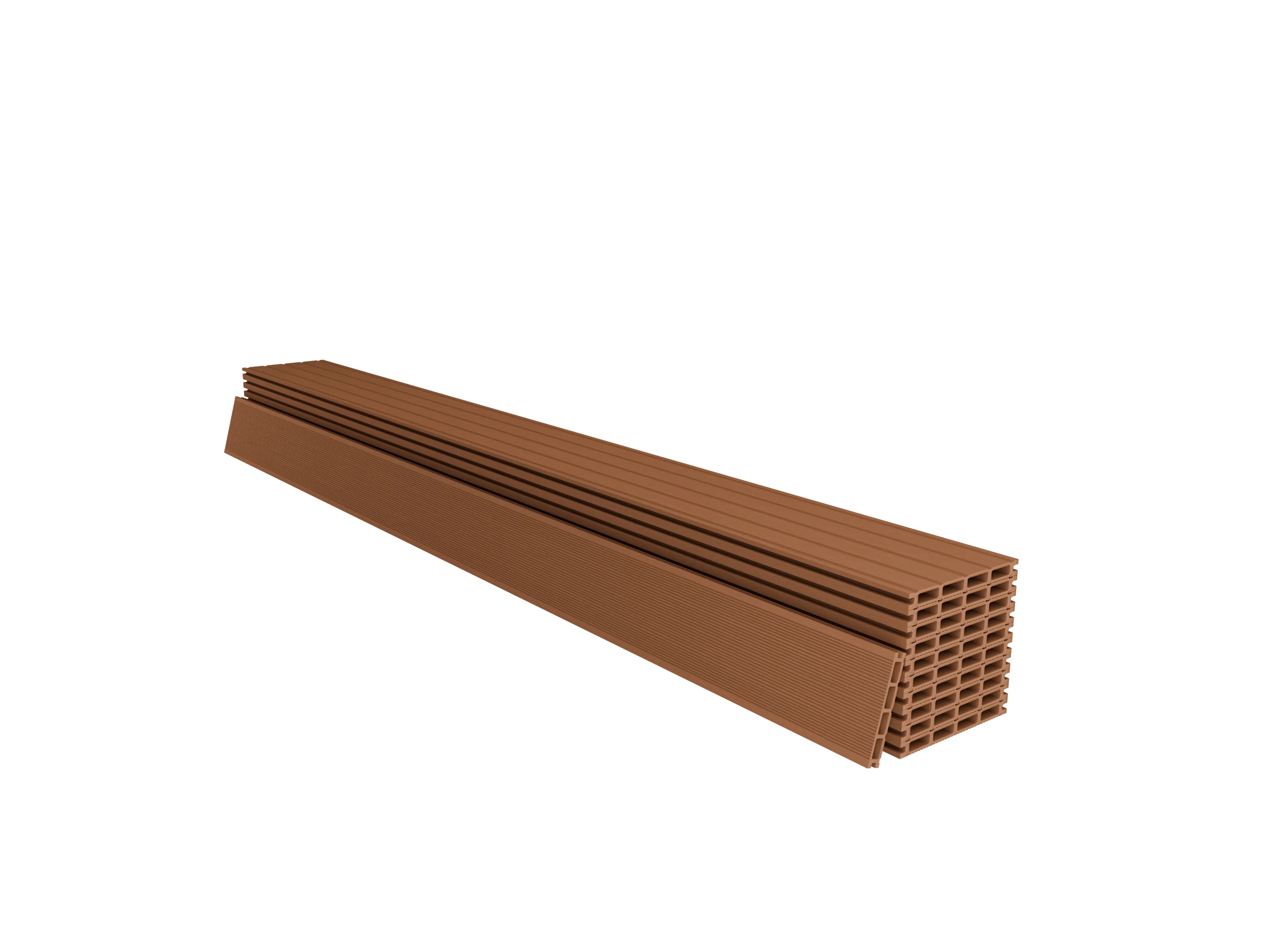 JUSKYS WPC Terrassendielen, mit Clipsystem (2 m², Teak) – Bild 2 von 4