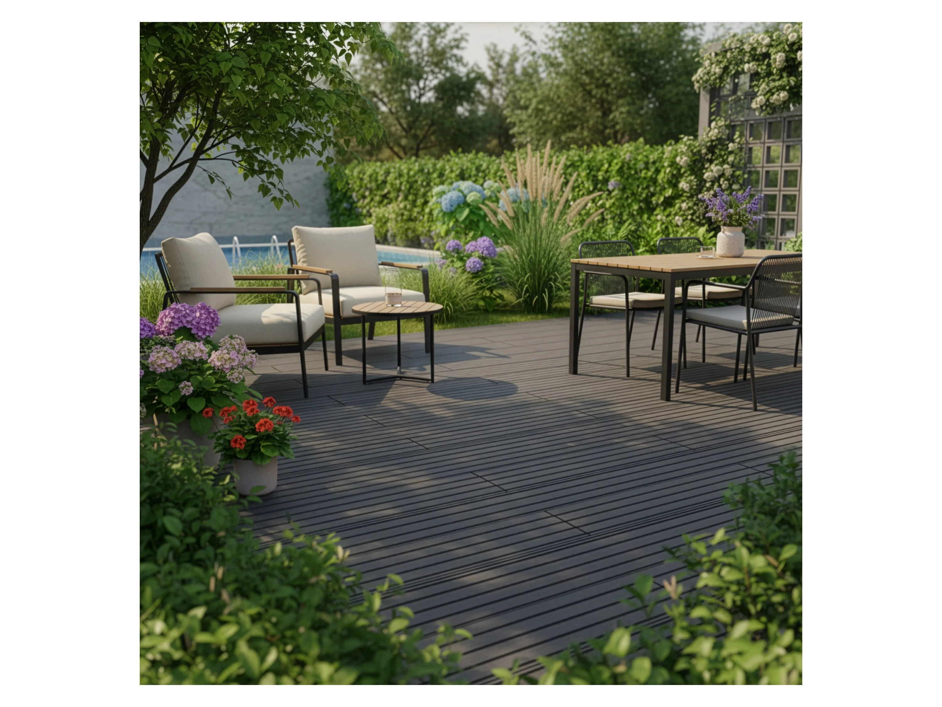 JUSKYS WPC Terrassendielen, mit Clipsystem (4 m², Anthrazit) – Bild 4 von 4