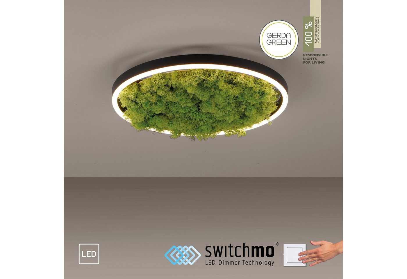 JUST LIGHT Deckenleuchte GREEN RITU, LED fest integriert, Warmweiß – Bild 3 von 5