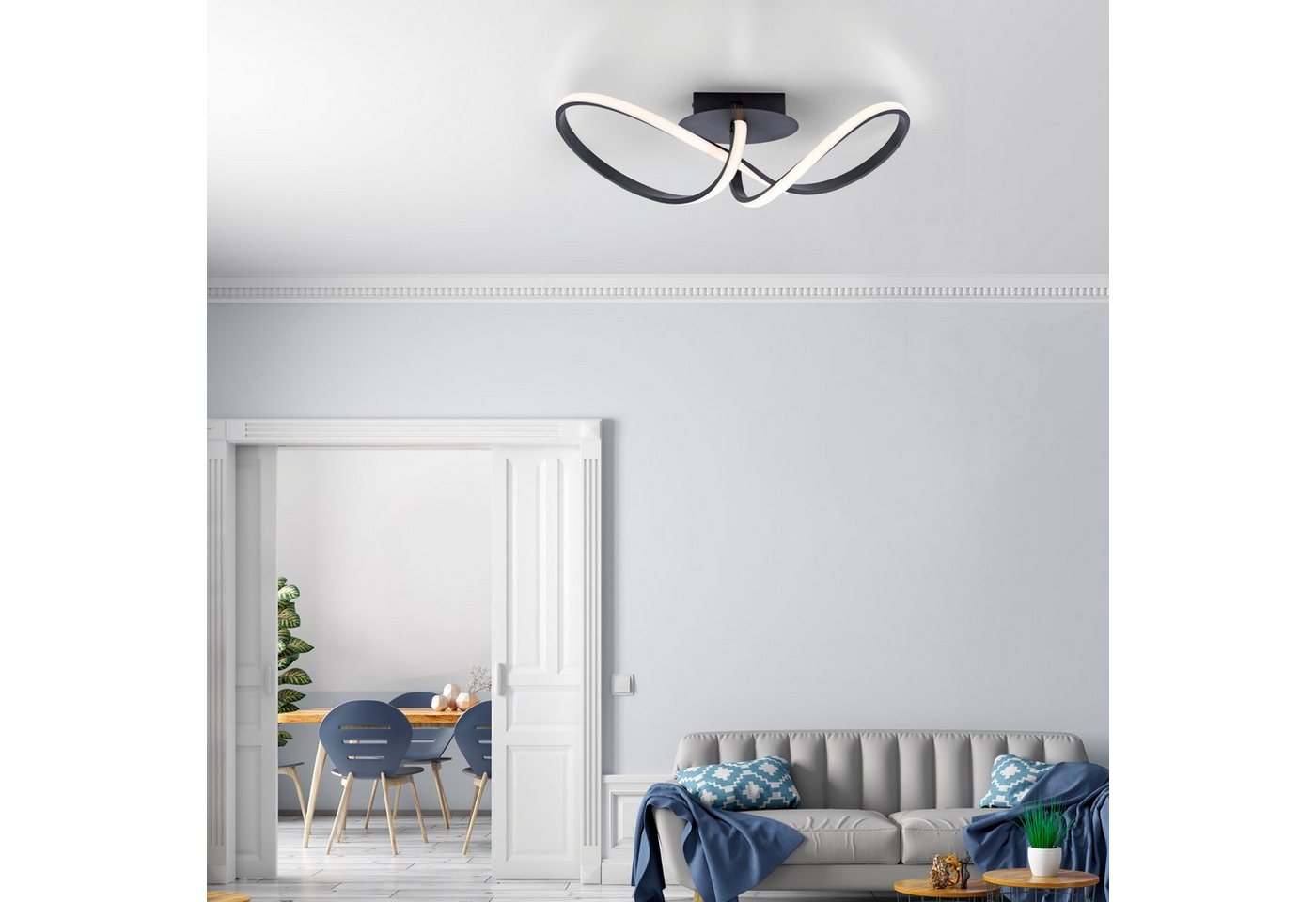 JUST LIGHT Deckenleuchte MARIA, LED fest integriert, Warmweiß, LED, dimmbar, Switchmo – Bild 3 von 5