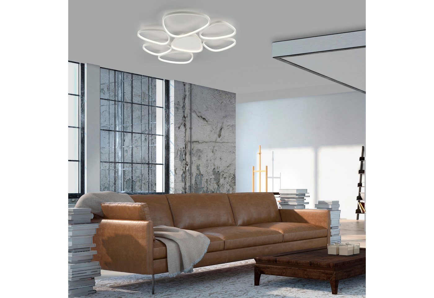 JUST LIGHT Deckenleuchte PEBBLES, Dimmfunktion, LED fest integriert, Warmweiß, LED, dimmbar, Switchmo, Memory, nach Trennung vom Netz – Bild 2 von 4