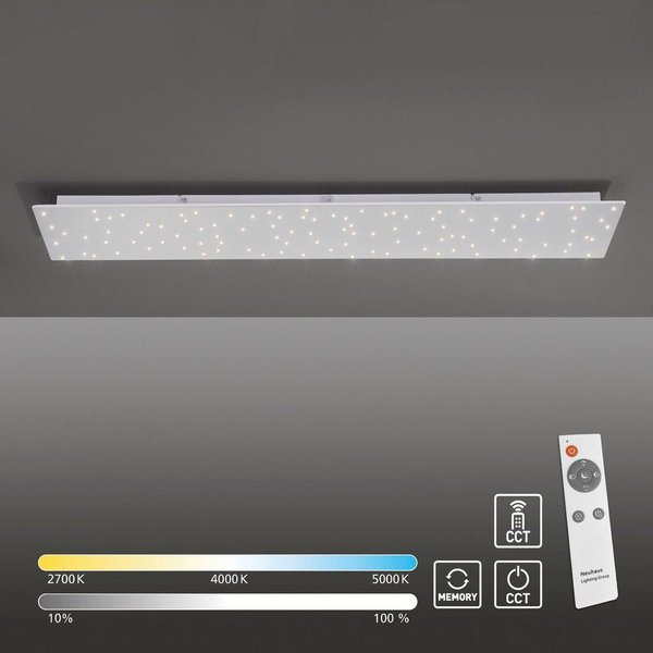 JUST LIGHT Deckenleuchte SPARKLE, CCT - über Fernbedienung, Fernbedienung, Infrarot inkl., Memory, nach Trennung vom Netz, LED fest integriert, warmweiß - kaltw