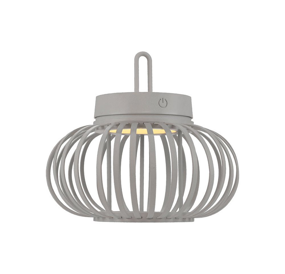 JUST LIGHT LED Außen-Tischleuchte, LED-Leuchtmittel fest verbaut, Warmweiß, Tischlampe Pendelleuchte Außen Innen LED Touchdimmer sand D 25 cm – Bild 2 von 5
