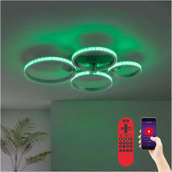 JUST LIGHT LED Deckenleuchte, LED-Leuchtmittel fest verbaut, Kaltweiß, Warmweiß, Neutralweiß, Tageslichtweiß, Farbwechsel, Deckenleuchte Deckenlampe Smart LED D