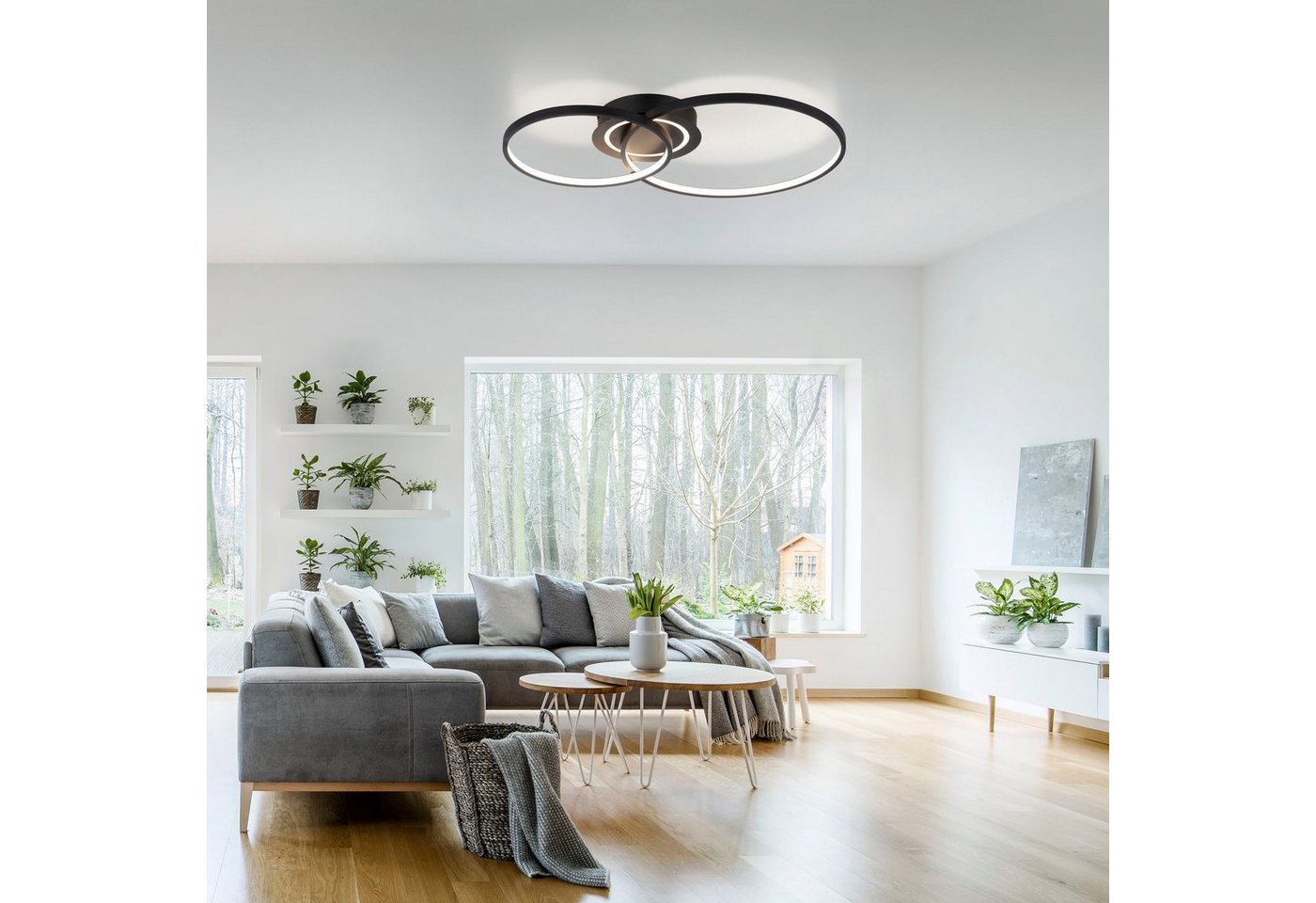 JUST LIGHT LED Deckenleuchte ASMINA, LED fest integriert, Warmweiß – Bild 2 von 5