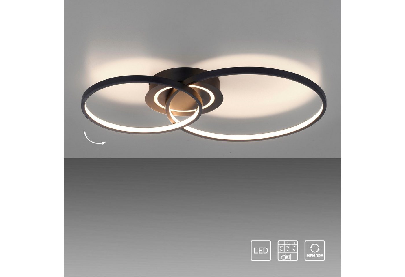 JUST LIGHT LED Deckenleuchte ASMINA, LED fest integriert, Warmweiß – Bild 4 von 5