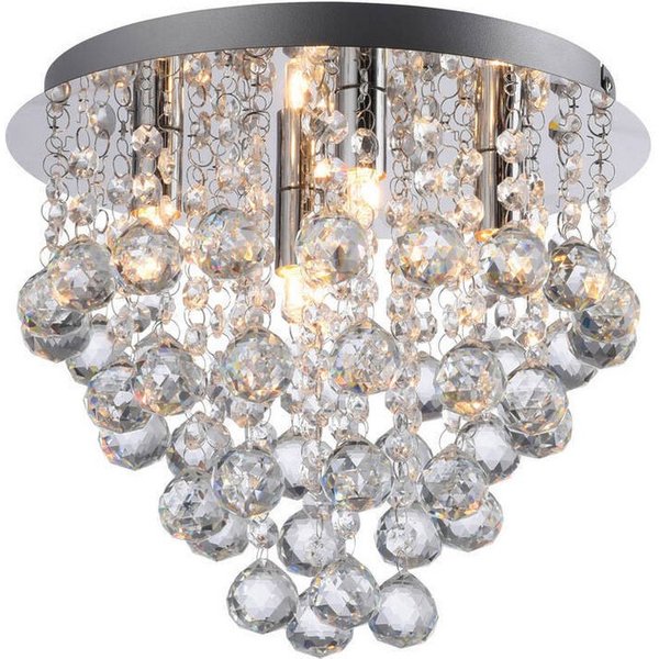 JUST LIGHT LED Deckenleuchte Deckenlampe Kulunka, 4xG9 Leuchtmittel wechselbar, G9 LED, Kristall Prismen Chrom, dekorativ Lichteffekt 4xG9
