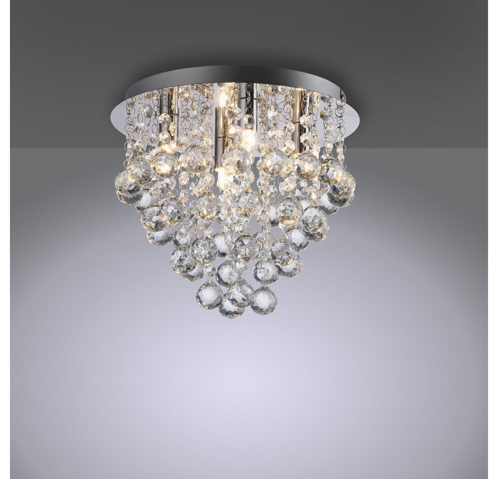 JUST LIGHT LED Deckenleuchte Deckenlampe Kulunka, 4xG9 Leuchtmittel wechselbar, G9 LED, Kristall Prismen Chrom, dekorativ Lichteffekt 4xG9 – Bild 2 von 5