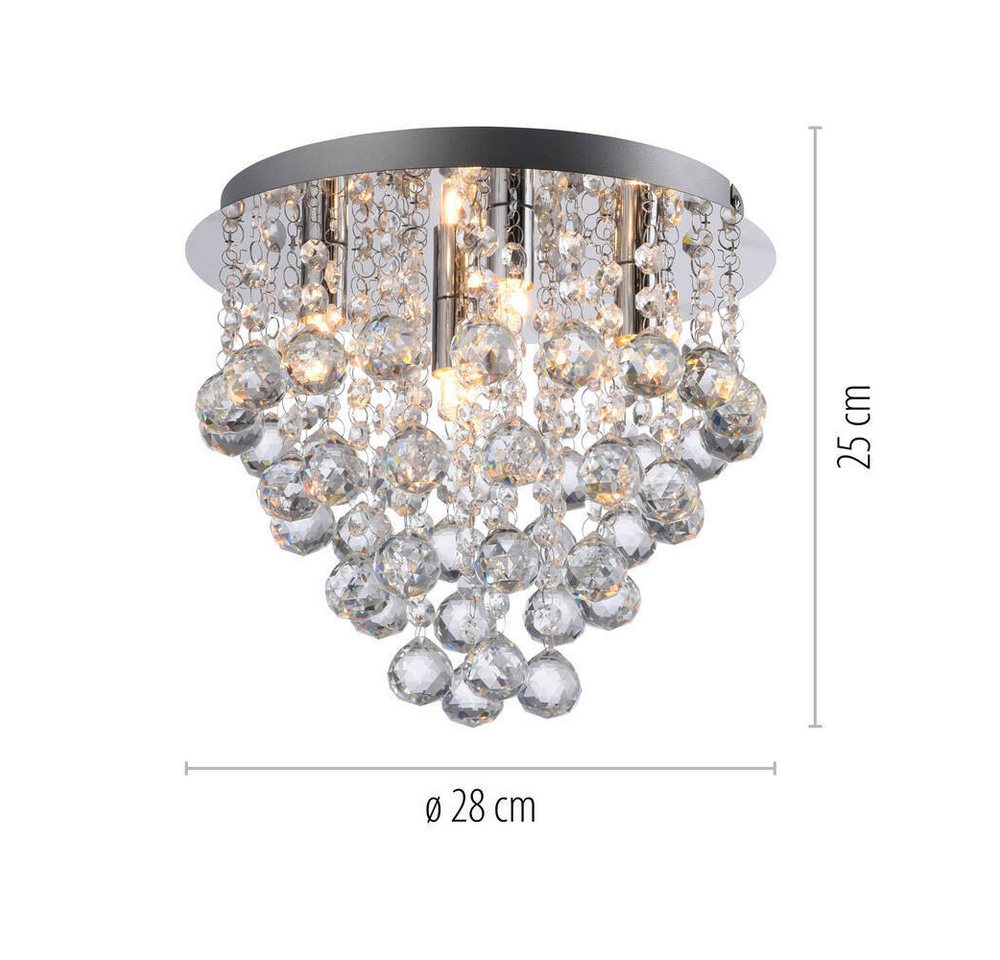 JUST LIGHT LED Deckenleuchte Deckenlampe Kulunka, 4xG9 Leuchtmittel wechselbar, G9 LED, Kristall Prismen Chrom, dekorativ Lichteffekt 4xG9 – Bild 5 von 5