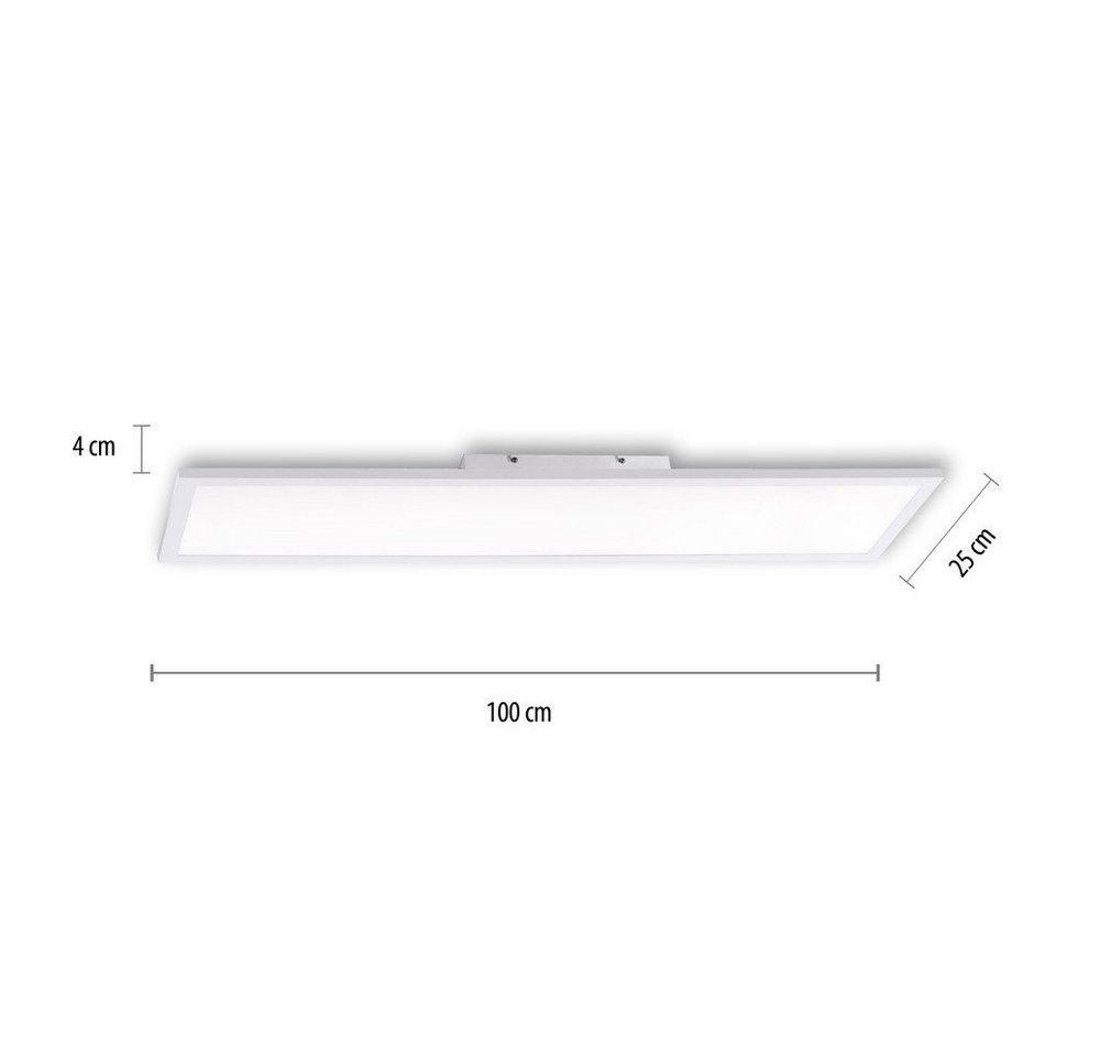 JUST LIGHT LED Deckenleuchte "Flat" 24 W, CCT Farbwechsel, Fernbedienung, 100x25 cm, Deckenlampe, Wohnzimmer Lampe – Bild 4 von 5