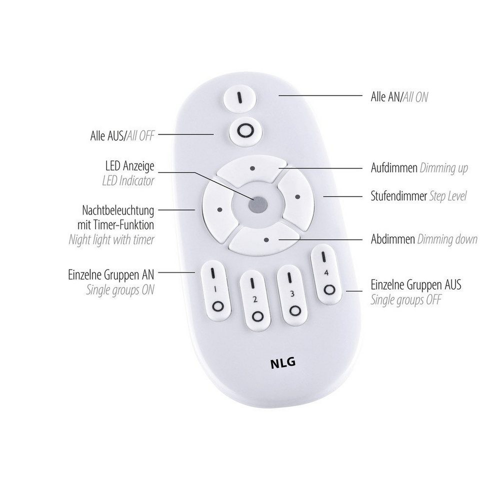 JUST LIGHT LED Deckenleuchte "Flat" 24 W, CCT Farbwechsel, Fernbedienung, 100x25 cm, Deckenlampe, Wohnzimmer Lampe – Bild 5 von 5