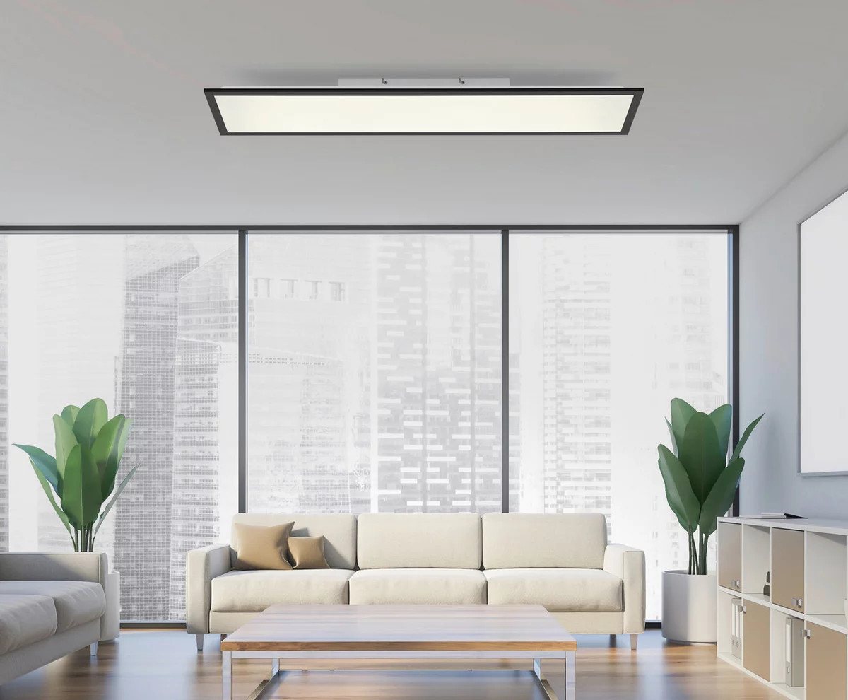 JUST LIGHT LED Deckenleuchte "Flat" 24 W, CCT Farbwechsel, Fernbedienung, 100x25 cm, Deckenlampe, Wohnzimmer Lampe – Bild 2 von 5