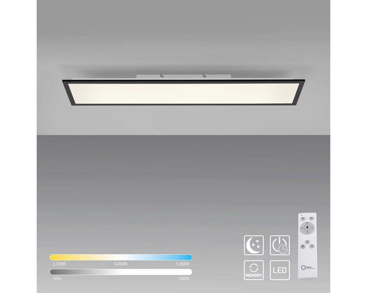 JUST LIGHT LED Deckenleuchte "Flat" 24 W, CCT Farbwechsel, Fernbedienung, 100x25 cm, Deckenlampe, Wohnzimmer Lampe – Bild 4 von 5