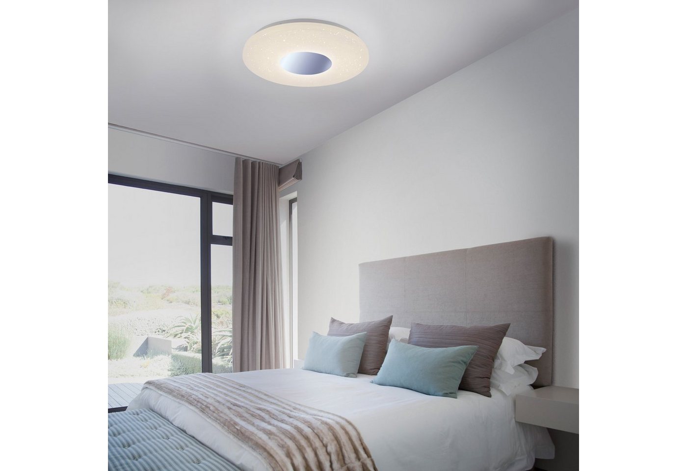 JUST LIGHT LED Deckenleuchte LAVINIA, Bewegungsmelder, Leuchtdauer einstellbar, LED fest integriert, Warmweiß, LED Deckenlampe – Bild 2 von 5