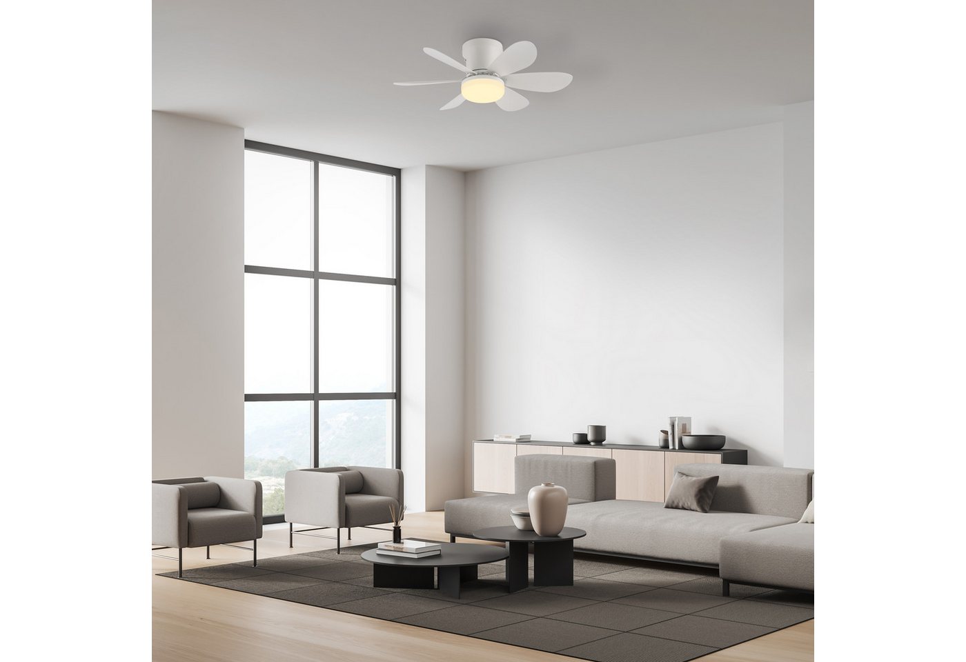 JUST LIGHT LED Deckenleuchte MINIAIR, Dimmfunktion, LED fest integriert, warmweiß - kaltweiß, Ventilatorfunktion in 3 Geschwindigkeitsstufen, mit Timer 2h/4h/8h – Bild 2 von 5