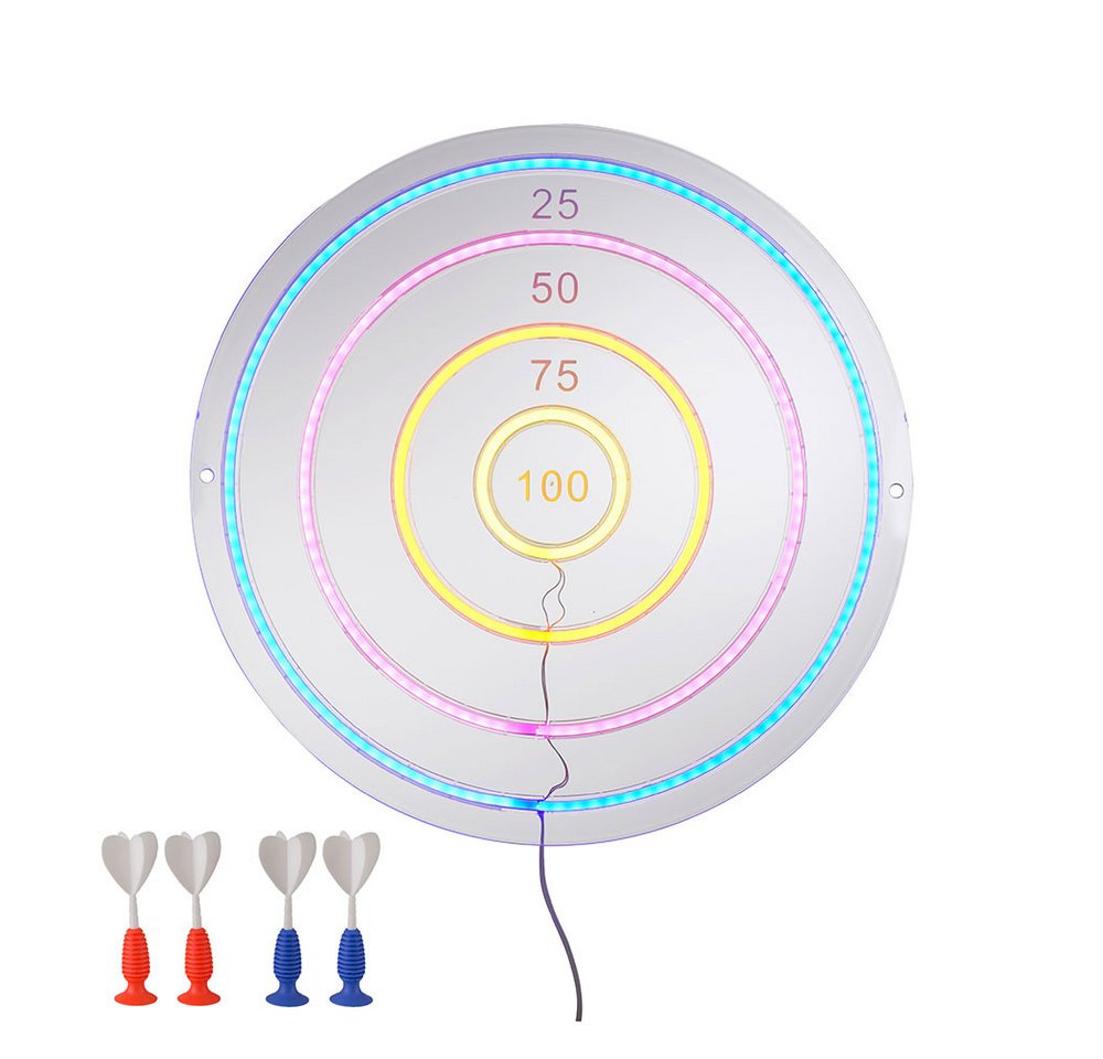 JUST LIGHT LED Dekolicht, LED-Leuchtmittel fest verbaut, Farbig, Neon LED Dartscheibe Kinderzimmer Dekolampe USB LED Pfeile D 46 cm – Bild 2 von 5