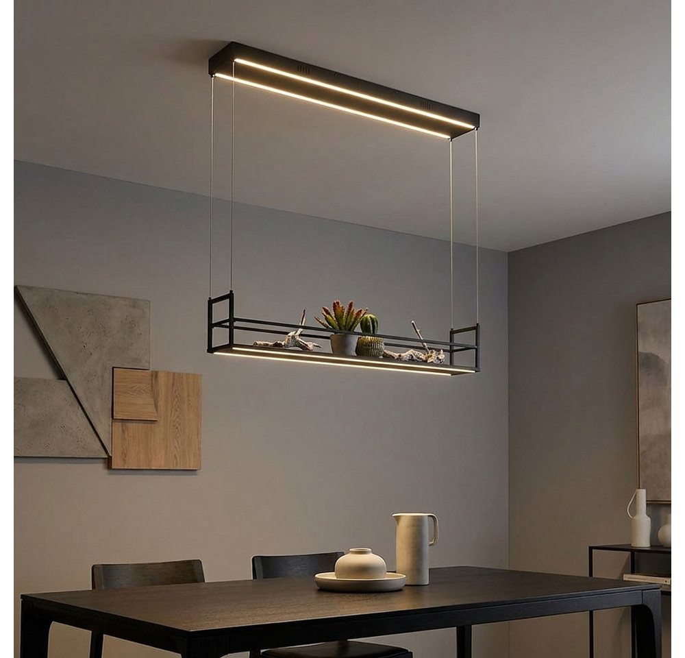 JUST LIGHT LED-Hängeleuchte, LED-Leuchtmittel fest verbaut, Warmweiß, LED Hängelampe Esstisch Pendelleuchte Gewürzregal Memory H 60-120 cm – Bild 3 von 5