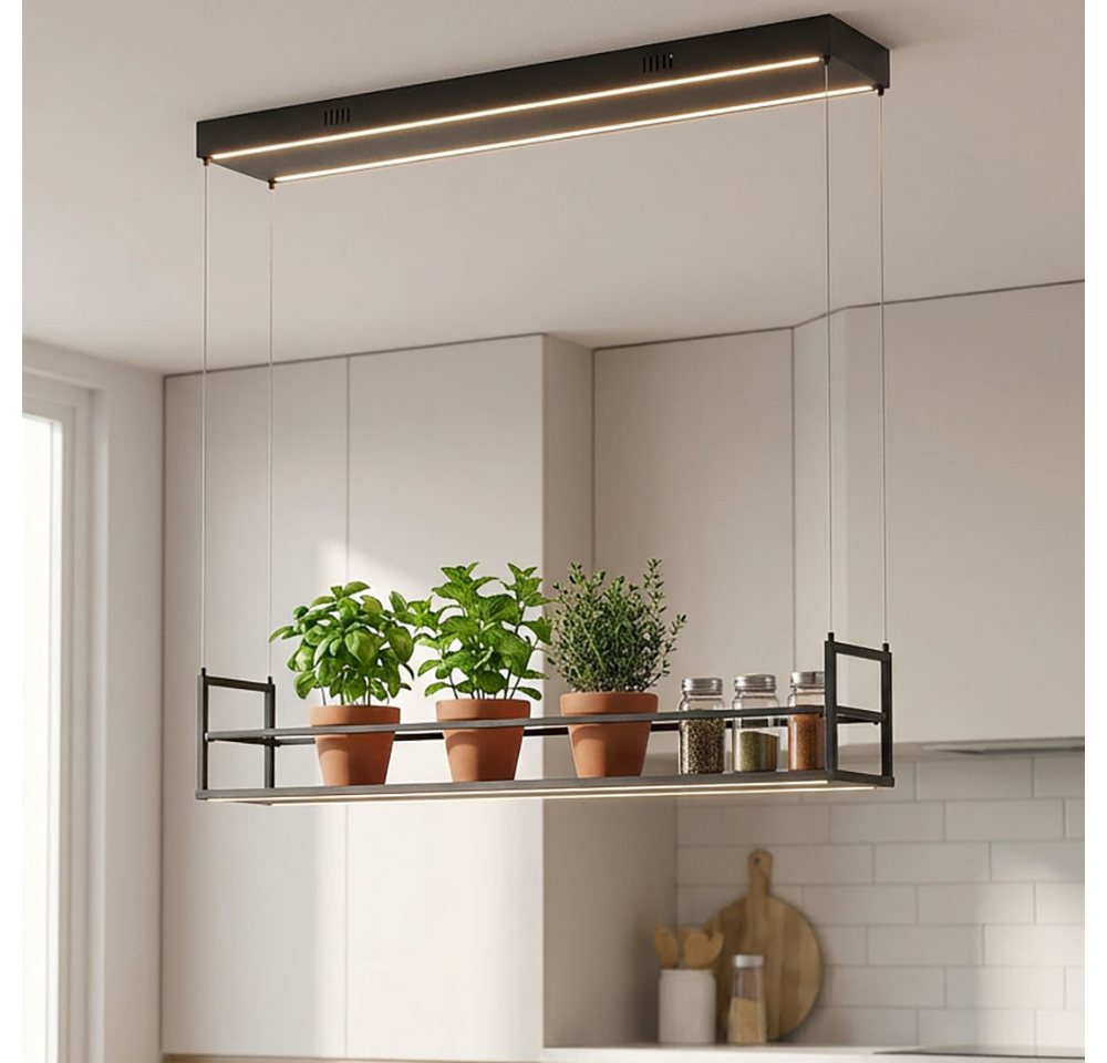 JUST LIGHT LED-Hängeleuchte, LED-Leuchtmittel fest verbaut, Warmweiß, LED Hängelampe Esstisch Pendelleuchte Gewürzregal Memory H 60-120 cm – Bild 4 von 5