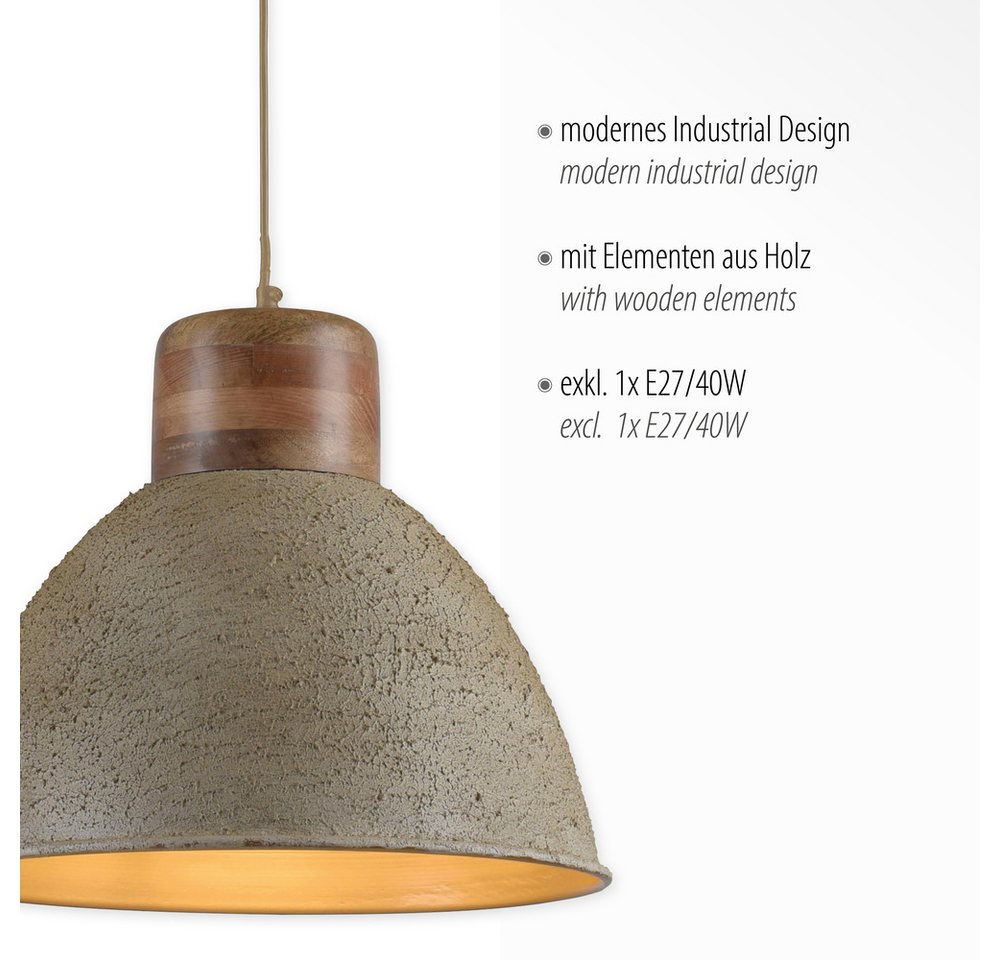 JUST LIGHT LED Pendelleuchte LED Pendelleuchte SAMIA Industrie Design, 1xE27/40W, Industrie Design – Bild 3 von 5