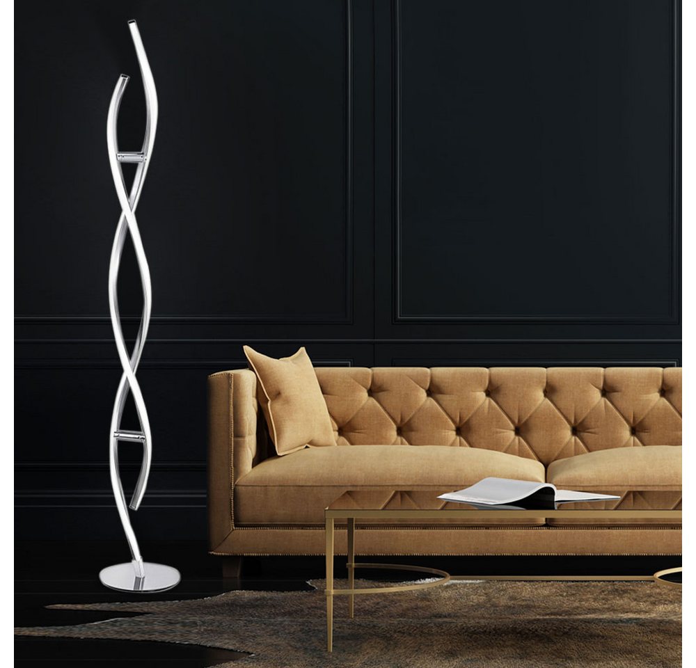 JUST LIGHT LED Stehlampe, LED-Leuchtmittel fest verbaut, Warmweiß, LED Design Steh Leuchte geschwungen Wohn Zimmer Beleuchtung – Bild 3 von 5