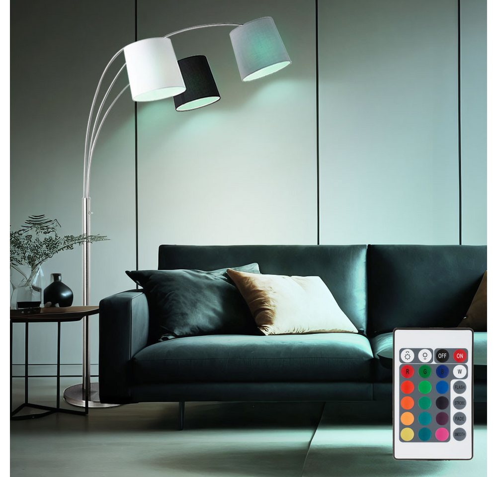 JUST LIGHT LED Stehlampe, Leuchtmittel inklusive, Warmweiß, Farbwechsel, Bogenstehlampe Stehleuchte Wohnzimmerlampe Dimmerr Fernbedienung LED – Bild 2 von 5