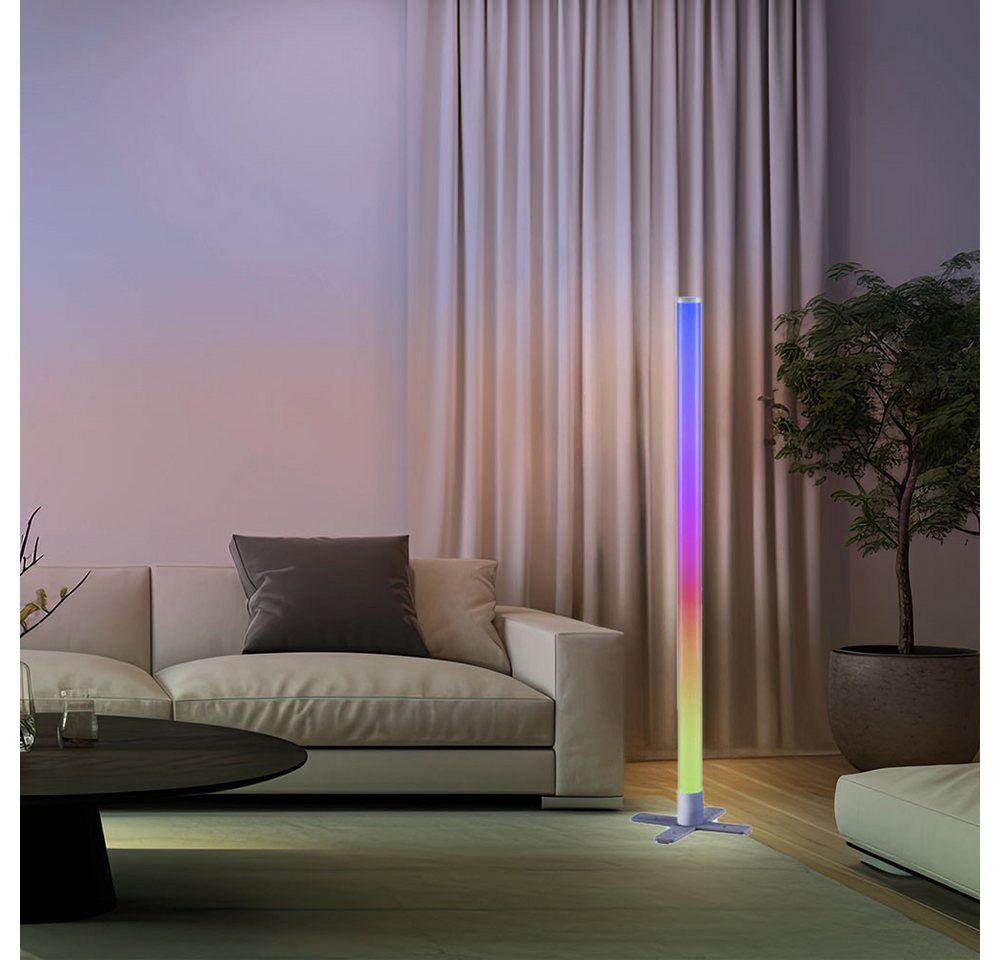 JUST LIGHT LED Stehlampe, LED-Leuchtmittel fest verbaut, Farbwechsel, RGB, Stehleuchte Wandlampe RGB LED Fernbedienung dimmbar Music-Sync Modi – Bild 4 von 5